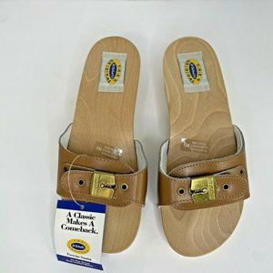 Dr. Scholl's Brown Sandals with Gold Buckle